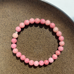 Pink rhodonit armbånd