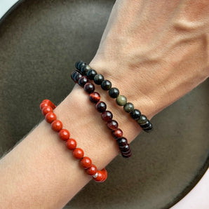 Rød jaspis armbånd