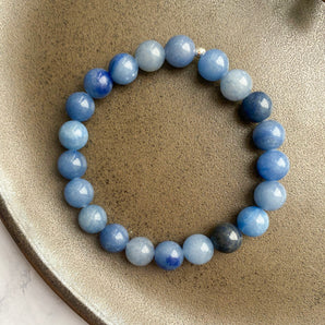 Blå aventurin armbånd stor