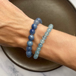 Blå aventurin armbånd stor