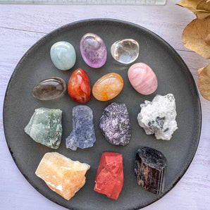 Custom chakra sæt (rå og poleret)