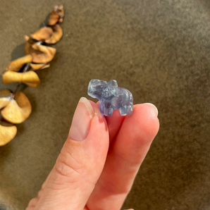 Regnbue fluorit elefant (mini)