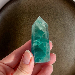 Blå fluorit krystaltårn (nr. 3)