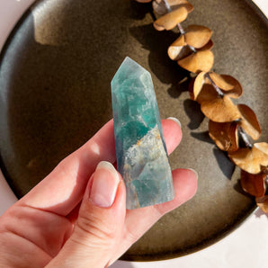 Blå fluorit krystaltårn (nr. 4)