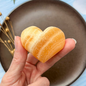 Stribet orange calcit hjerte