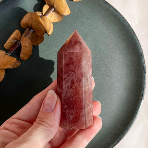 Jordbær kvarts krystaltårn (nr. 1)