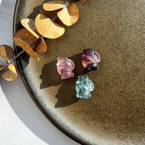 Regnbue fluorit kanin (mini)