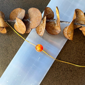 Løve krystalhalskæde (karneol)