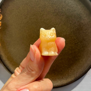 Orange calcit kat (mini)