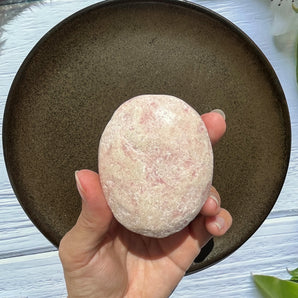 Pink opal palm stone (XL)