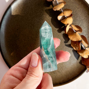 Blå fluorit krystaltårn (nr. 4)