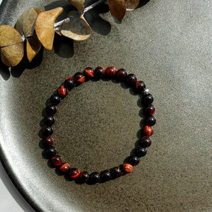 Rød tigerøje armbånd